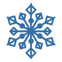 Winter Blue Freeze Snowflake Thick Line Icon vector