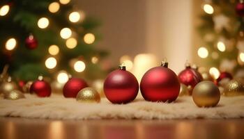 ai generado Navidad antecedentes con decoraciones para Navidad composición ai generado foto