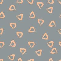 Simple Seamless Vector Pattern with Hand Drawn Irregular Triangles. Freehand Geometric Print Ideal for Fabric, Textile, Wrapping Paper. Doodle Peach Fuzz Triangles Design