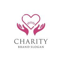 Charity design icon template with creative element concept idea. A professional design for many kinds of business. All elements are fully vector and can be used for both print and web.