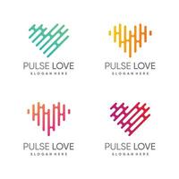 Pulse love design icon template with creative element concept idea. A professional design for many kinds of business. All elements are fully vector and can be used for both print and web.