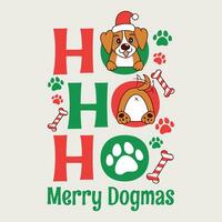 adorable christmas dog design with Santa Claus laugh and butt showing vector