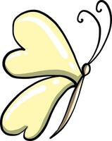 Yellow simple butterfly, illustration, vector on white background