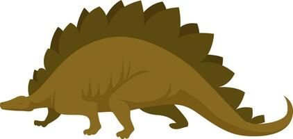 Brown stegosaurus, illustration, vector on white background