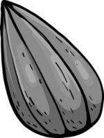 gris girasol semilla, ilustración, vector en blanco antecedentes