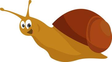 Orange snail, illustration, vector on white background