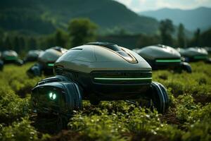 AI generated Robotic farming revolution precision techniques in future agriculture, futurism image photo