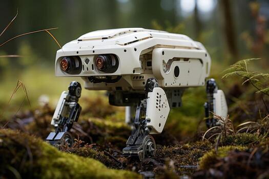 AI generated Futuristic wildlife chronicles nature captured by advanced robots, futurism image photo