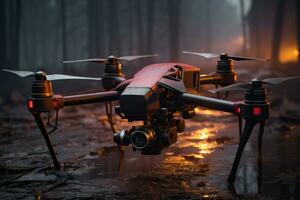 AI generated Urban firefighting revolution drones deploy advanced technology, futurism image photo