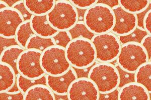 Seamless pattern with red grapefruit. Full frame. photo