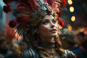 AI generated Carnival  sorcerers and wizards in magic attire, colorful carnival images photo