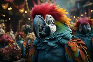 AI generated Paradise island carnival adventure with buried, carnival festival pictures photo