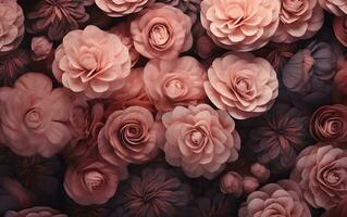 ai generado ligero rosado floral antecedentes. hermosa fondos de pantalla imagen generado por ai foto