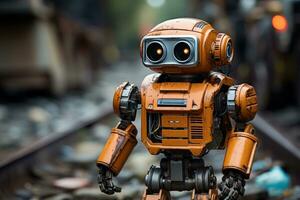 AI generated Robotic traffic management ensuring safety in urban intersections, futurism image photo