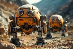 AI generated Robotic marvels unraveling mars mysteries in future space exploration, futurism image photo