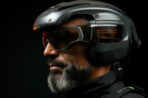 AI generated Exploring eco innovations through ar glasses, futurism image photo