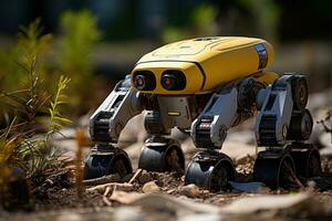 AI generated Robots managing water conservation efforts monitoring and optimizing water usage in urban and agricultural settings, futurism image photo