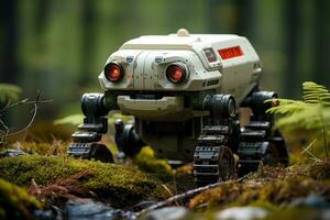 AI generated Automated guardians robots monitoring natural habitats, futurism image photo