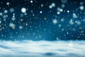 AI generated Festive winter background Snow wallpapers setting the mood for Christmas and New Year AI Generated photo