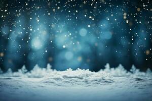 AI generated Festive winter background Snow wallpapers setting the mood for Christmas and New Year AI Generated photo