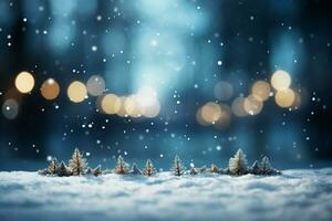 AI generated Festive winter background Snow wallpapers setting the mood for Christmas and New Year AI Generated photo