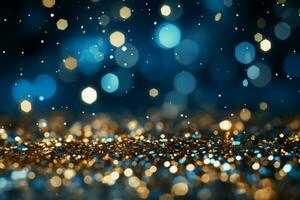 AI generated Festive Christmas background adorned with shining blue stars creating a celestial ambiance AI Generated photo