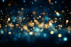 AI generated Festive Christmas background adorned with shining blue stars creating a celestial ambiance AI Generated photo