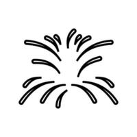 fireworks icon, happy new year vector, isolated on white background with line style vector