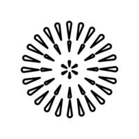 fireworks icon, happy new year vector, isolated on white background with line style vector