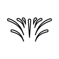fireworks icon, happy new year vector, isolated on white background with line style vector