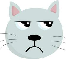 un cara de un enojado gato vector o color ilustración