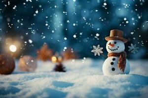 AI generated Festive winter background Snow wallpapers setting the mood for Christmas and New Year AI Generated photo