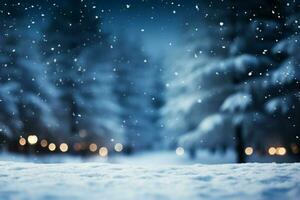 AI generated Festive winter background Snow wallpapers setting the mood for Christmas and New Year AI Generated photo