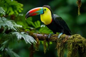 AI generated Nature travel in Central America Keel billed Toucan in Panamas forested paradise AI Generated photo