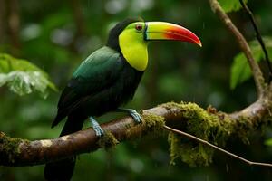 AI generated Nature travel in Central America Keel billed Toucan in Panamas forested paradise AI Generated photo