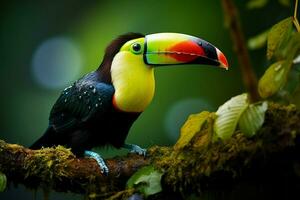ai generado naturaleza viaje en central America quilla facturado tucán en Panamá boscoso paraíso ai generado foto