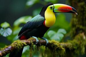 AI generated Nature travel in Central America Keel billed Toucan in Panamas forested paradise AI Generated photo