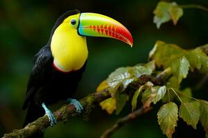 AI generated Nature travel in Central America Keel billed Toucan in Panamas forested paradise AI Generated photo