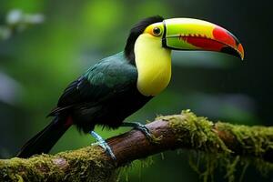 AI generated Nature travel in Central America Keel billed Toucan in Panamas forested paradise AI Generated photo