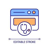 2D editable implement in practice icon representing health interoperability resources, isolated vector, multicolor thin line illustration. vector