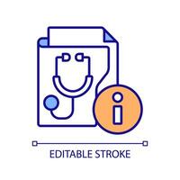 2D editable modularity icon representing health interoperability resources, isolated vector, multicolor thin linear illustration. vector