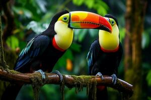 AI generated Nature travel in Central America Keel billed Toucan in Panamas forested paradise AI Generated photo