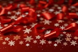 AI generated Festive red Christmas background evoking warmth and holiday cheer AI Generated photo