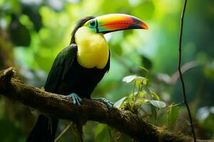 ai generado naturaleza viaje en central America quilla facturado tucán en Panamá boscoso paraíso ai generado foto