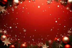 AI generated Festive red Christmas background evoking warmth and holiday cheer AI Generated photo