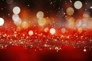 AI generated Festive red Christmas background evoking warmth and holiday cheer AI Generated photo