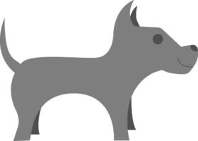 A grey dog is standing vector or color illustration