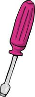 Pink screwdriver, illustration, vector on white background