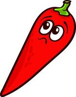 Worried red pepper, illustration, vector on white background