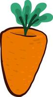 Orange carrot with a leaf, illustration, vector on white background